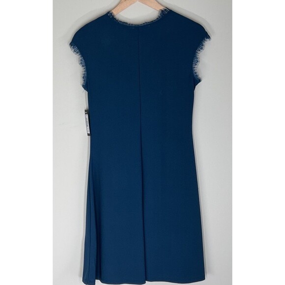 Tiana B. NWT Dress Sleeveless‎ Womens Medium Teal Lace Trim Knee Length - Picture 4 of 12
